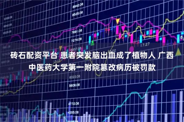 砖石配资平台 患者突发脑出血成了植物人 广西中医药大学第一附院篡改病历被罚款