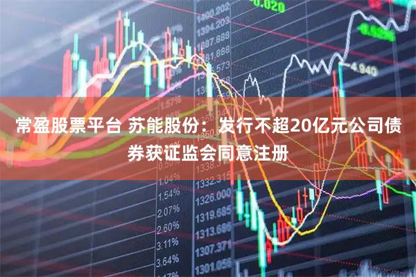 常盈股票平台 苏能股份：发行不超20亿元公司债券获证监会同意注册